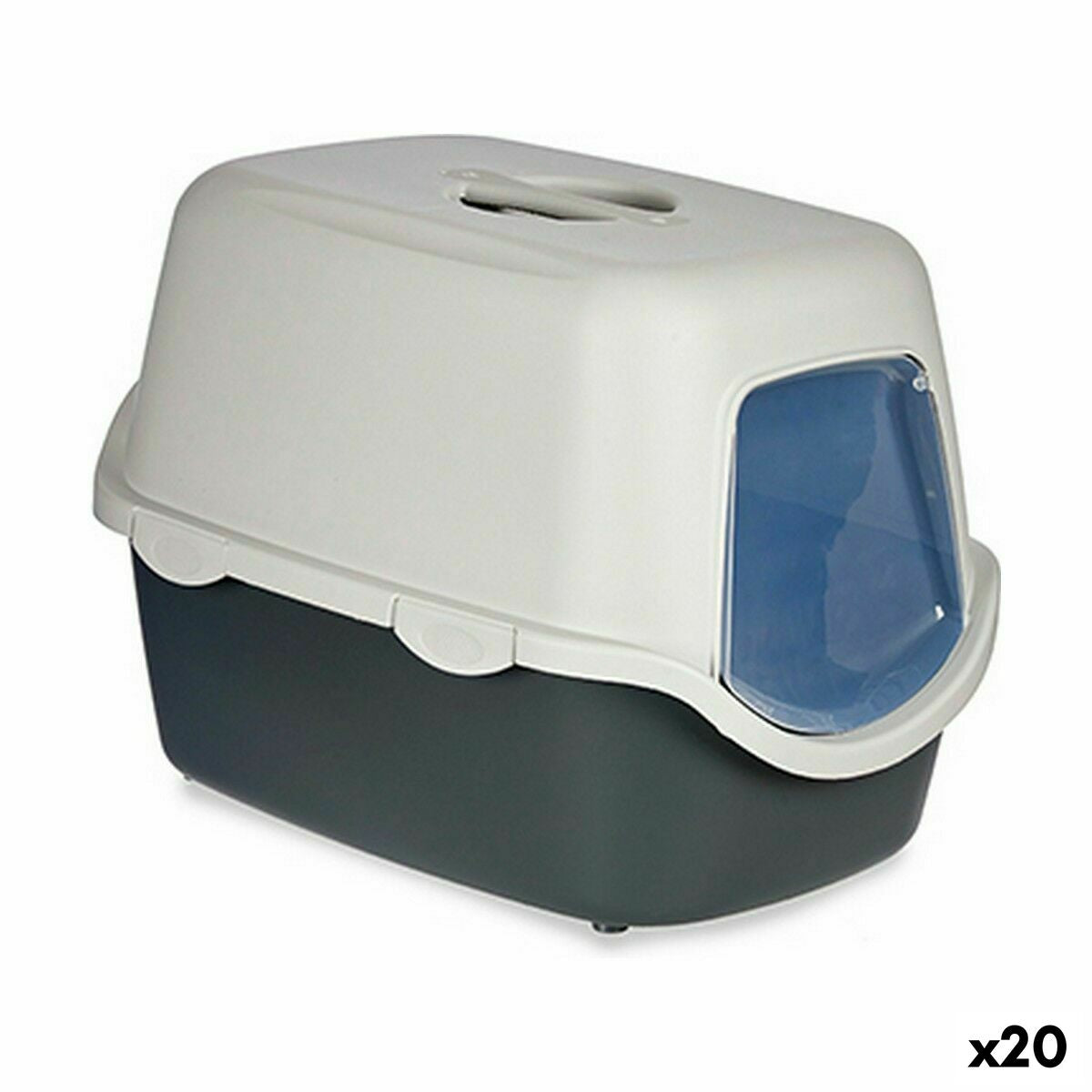 Katzentoilette Stefanplast Anthrazit Hellgrau Kunststoff 56,5 x 39,5 x 39 cm (20 Stück)